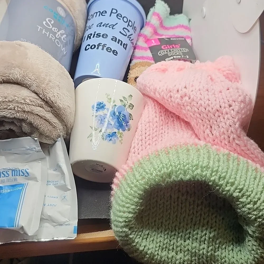 Warm and Cozy Bundle Gift Set Tan Soft Throw Blanket, Mug, Hot C…